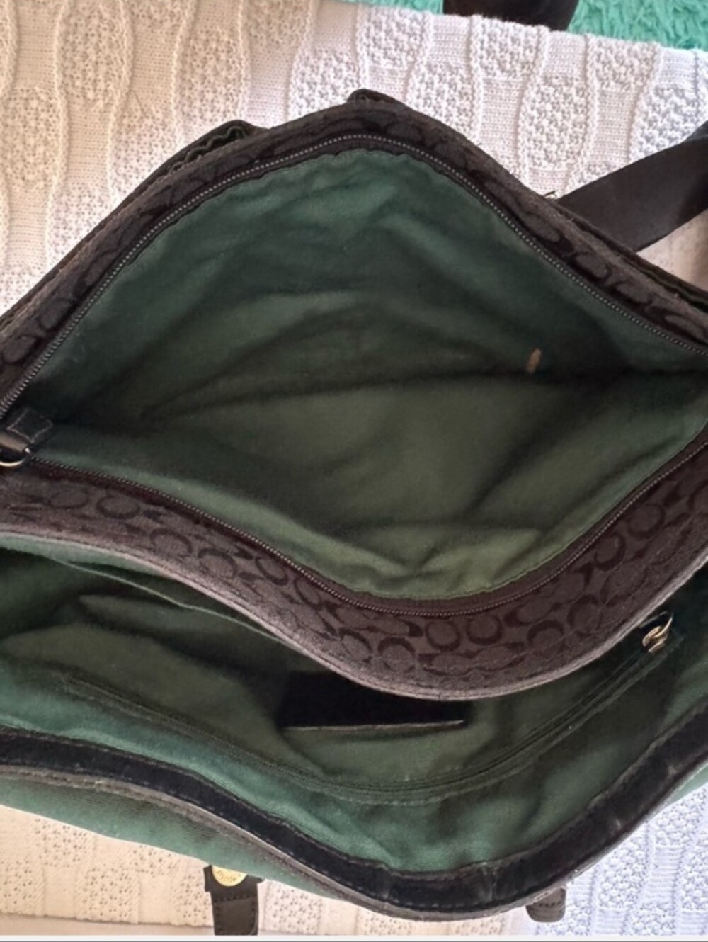 Coach Unisex Jacquard & Leather Medium Messenger Crossbody - Picture 10 of 10